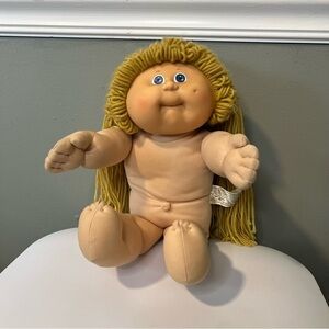 Vintage Original Cabbage Patch Kids Doll Blonde Hair Blue Eyes 1 Dimple